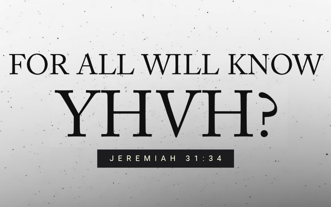All Will Know YHVH? – Generosity and Gratitude in the New Covenant