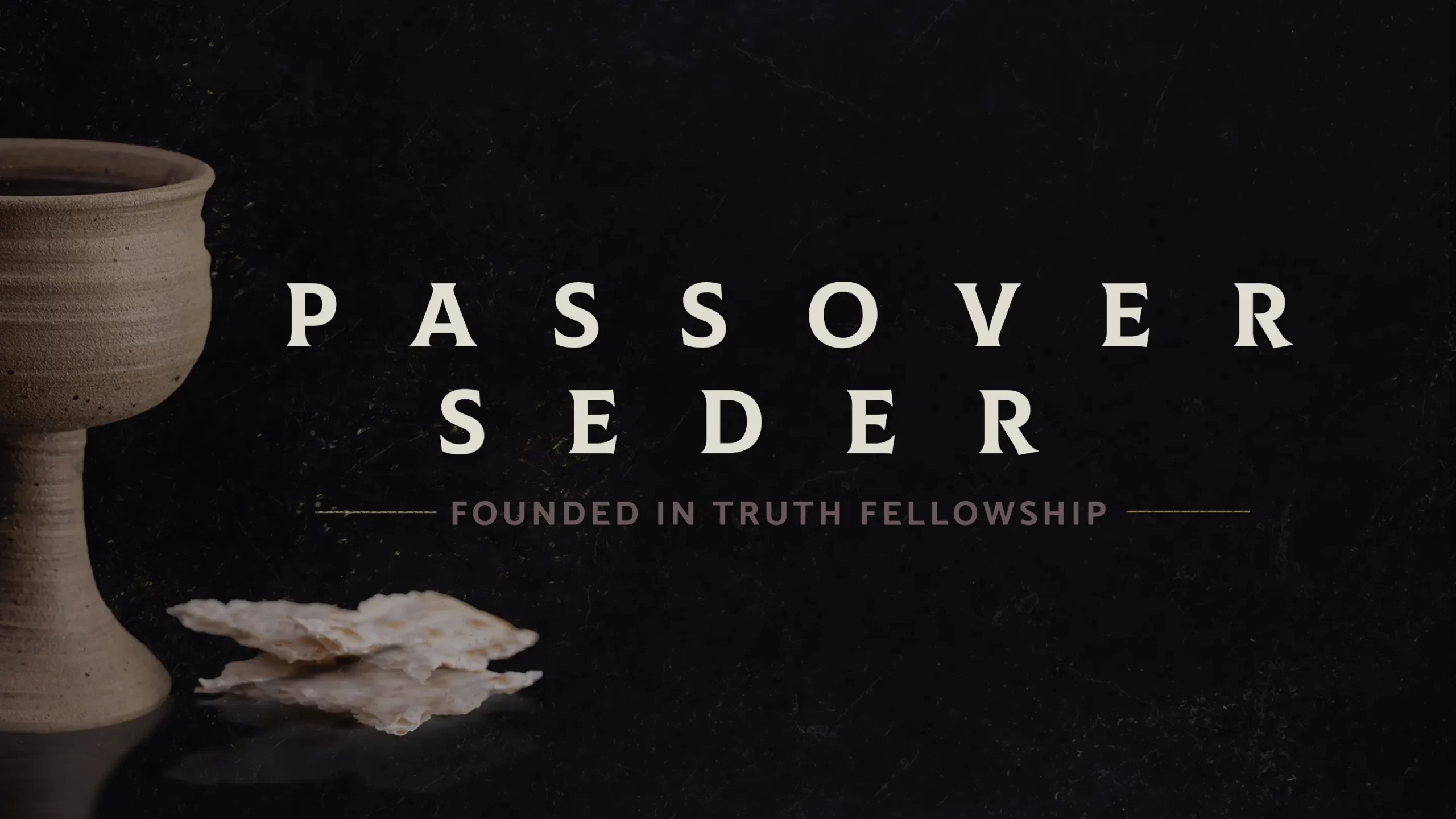Messianic Christian Passover graphic with a cup of wine and matza