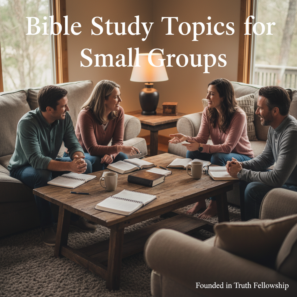 Bible study topics for small groups - people gathered with Bibles for discussion