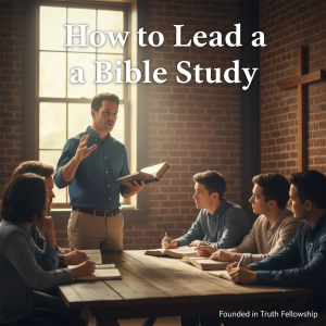 How to lead a Bible study - leader teaching small group with open Bible