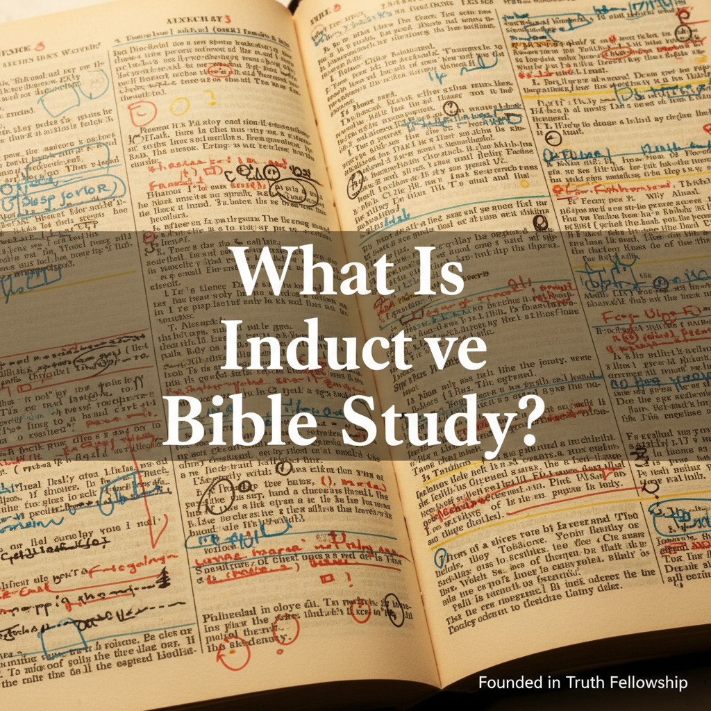 What is inductive Bible study - annotated Bible page showing deep study work