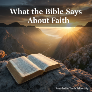 Bible study on faith - open Bible on rock overlooking inspiring sunrise landscape